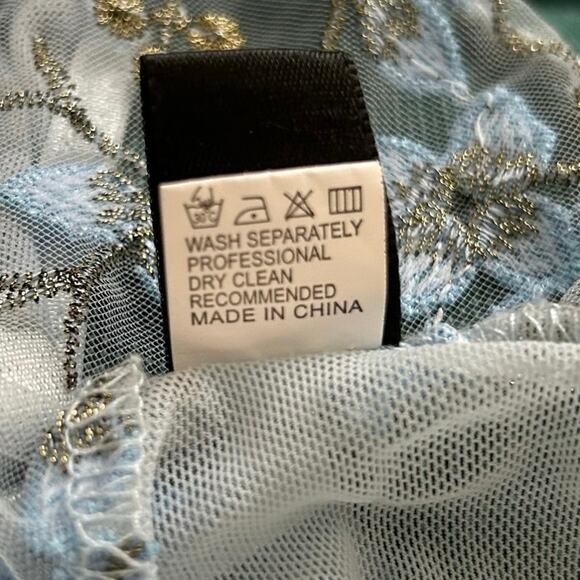 Women Sheer Lace Brami Bralette Wireless Fairy Princess Lingerie Blue Size Small - Picture 6 of 7